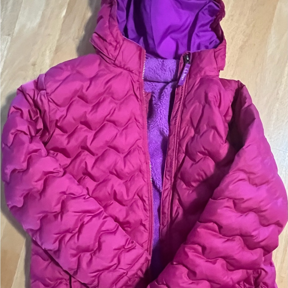 L.L. Bean Kids Magenta Puffer Winter Down Jacket Youth Girls